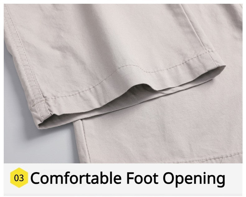 Calças Casuais Masculinas, Calça Cargo de Algodão para Primavera e Outono, Calça Esportiva Grande Plus Size, Calça Reta Solta Masculina com Cintura Elástica