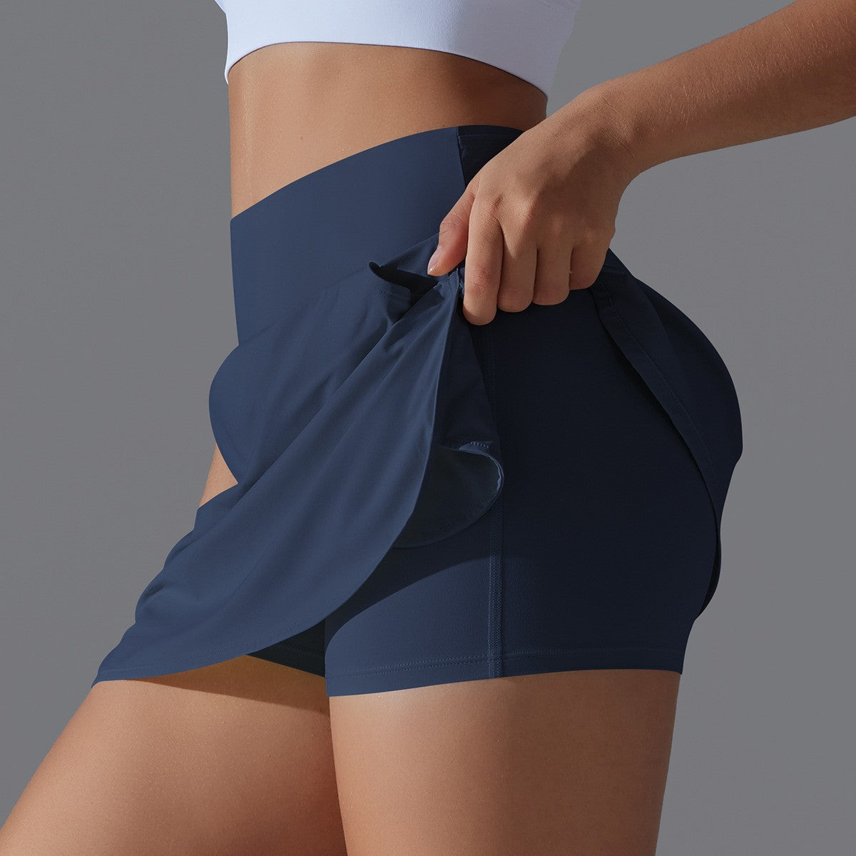 Sports Yoga Skirt Women 2 in 1 Badminton Tennis Skirt With Shorts High Waist Breathable Sweat Skirt Athletic Fitness Golf Skorts