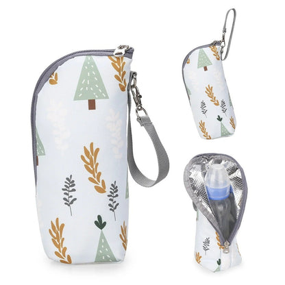 Baby Bottle Warmer Bag Portable Infant Feeding Bottle Aluminum Foil Insulation Outing Stroller Hanging Bag for Storage Cups
