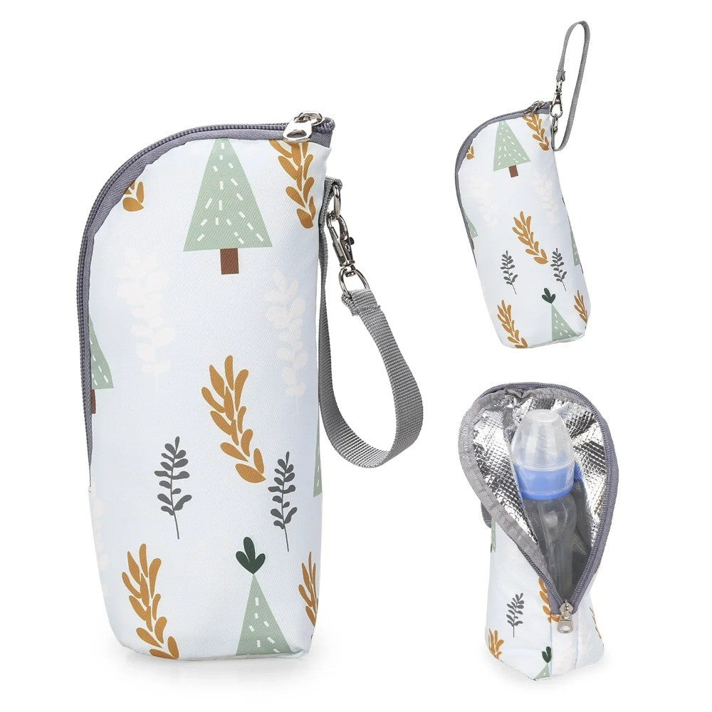 Baby Bottle Warmer Bag Portable Infant Feeding Bottle Aluminum Foil Insulation Outing Stroller Hanging Bag for Storage Cups