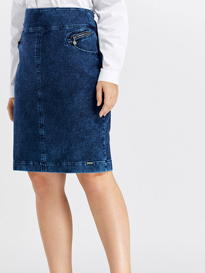 Women Plus Size Knitted Spring And Autumn Denim Fashion Skirt