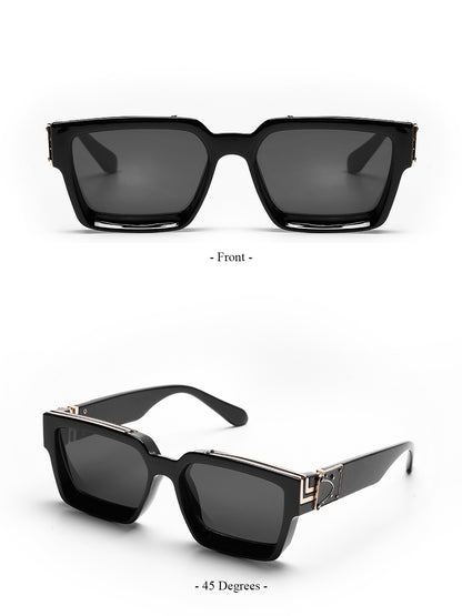 Ruiao Retro Black Millionaire Shades Luxury Sunglasses 2025 For Men Designer Famous Brand Square Sun Glasses Man Women Sunglass
