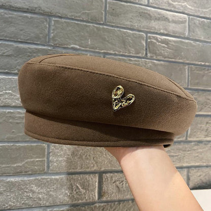 Women Berets Winter Hats Vintage French Plaid Top Cap Painter Hat Autumn Winter Street Octagonal Beret Caps