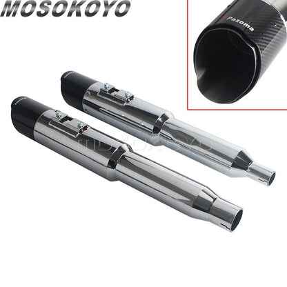 Exhaust System Slip-On Motorcycle Muffler Exhaust Pipe Carbon Fiber For Harley Touring Electra Road Street Glide Road King 17-up
