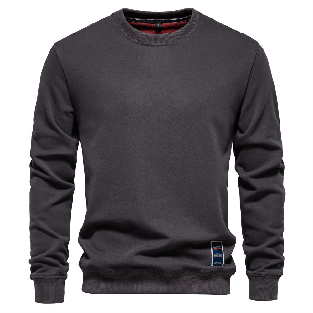 AIOPESON Cotton-blend Mens Crew Neck Solid Color Sweatshirts Pullover Casual Sport Sweatshirt for Men