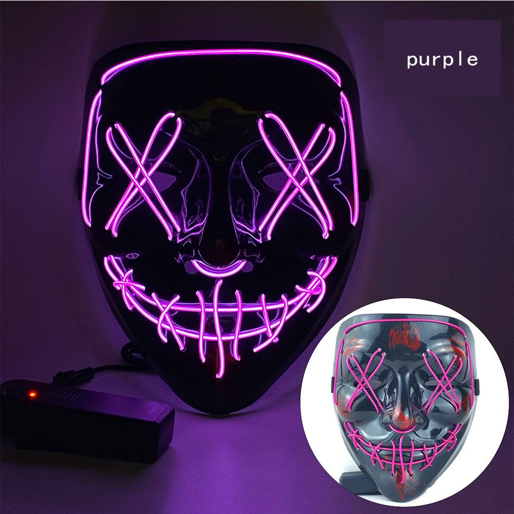 New Halloween Neon Led Purge Masquerade Carnival Party Masks Light Luminous in The Dark Cosplay Supplies