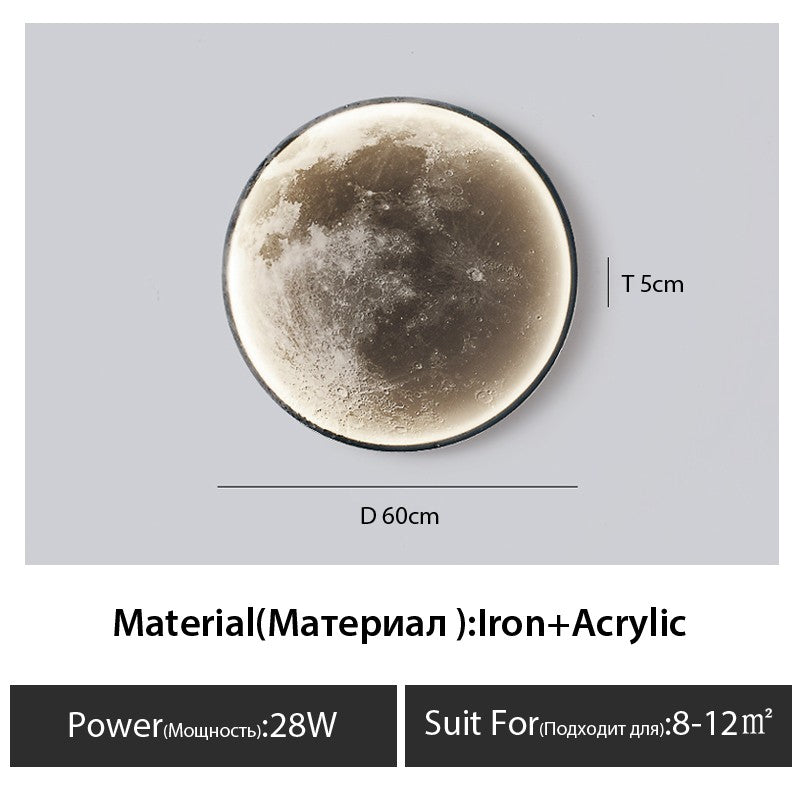 Moon Wall Lamp Living Room Background Wall Ceiling Lamp Art Bedroom Ceiling Lamp Imitating the Moon Surface Decorative Lamp