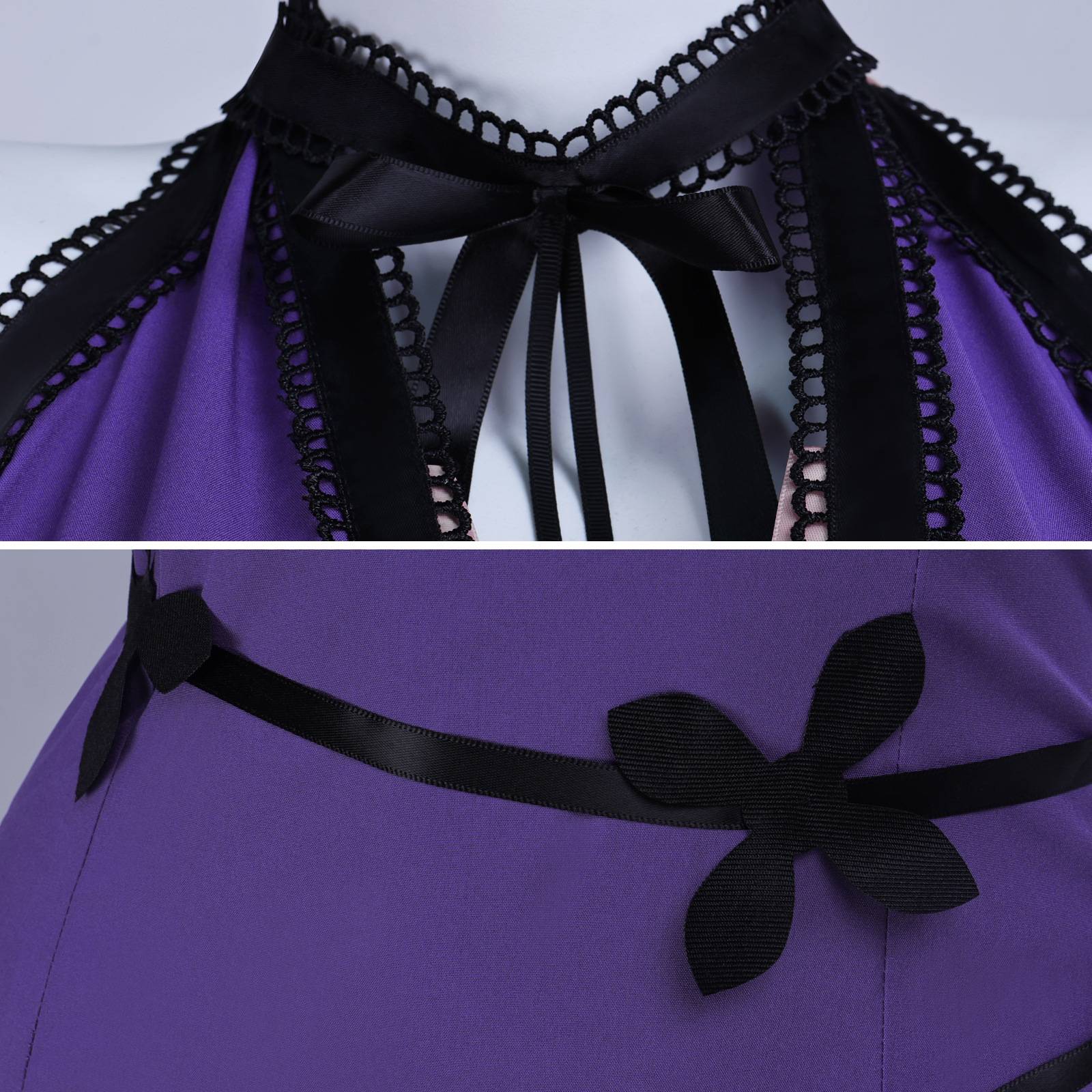 FF7 Remake Tifa Lockhart Purple Dress, Anime Game Roleplay Outfit for Halloween Comic Con