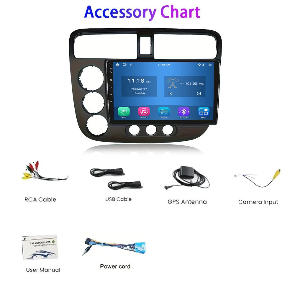 MTIJIEY 2+32G 2Din Android Auto Carplay Car Radio Multimedia For Honda Civic 7 2000-2006 Car Android Car play Video Stereo GPS