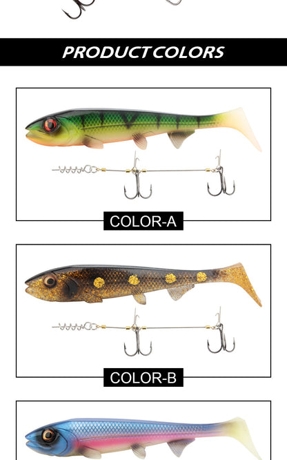 Spinpoler Big Fish Soft Fishing Lure With Stinger Rig Hook Set 14cm/18cm Jigging Trolling For Saltwater Sea Fishing Tackle Pesca