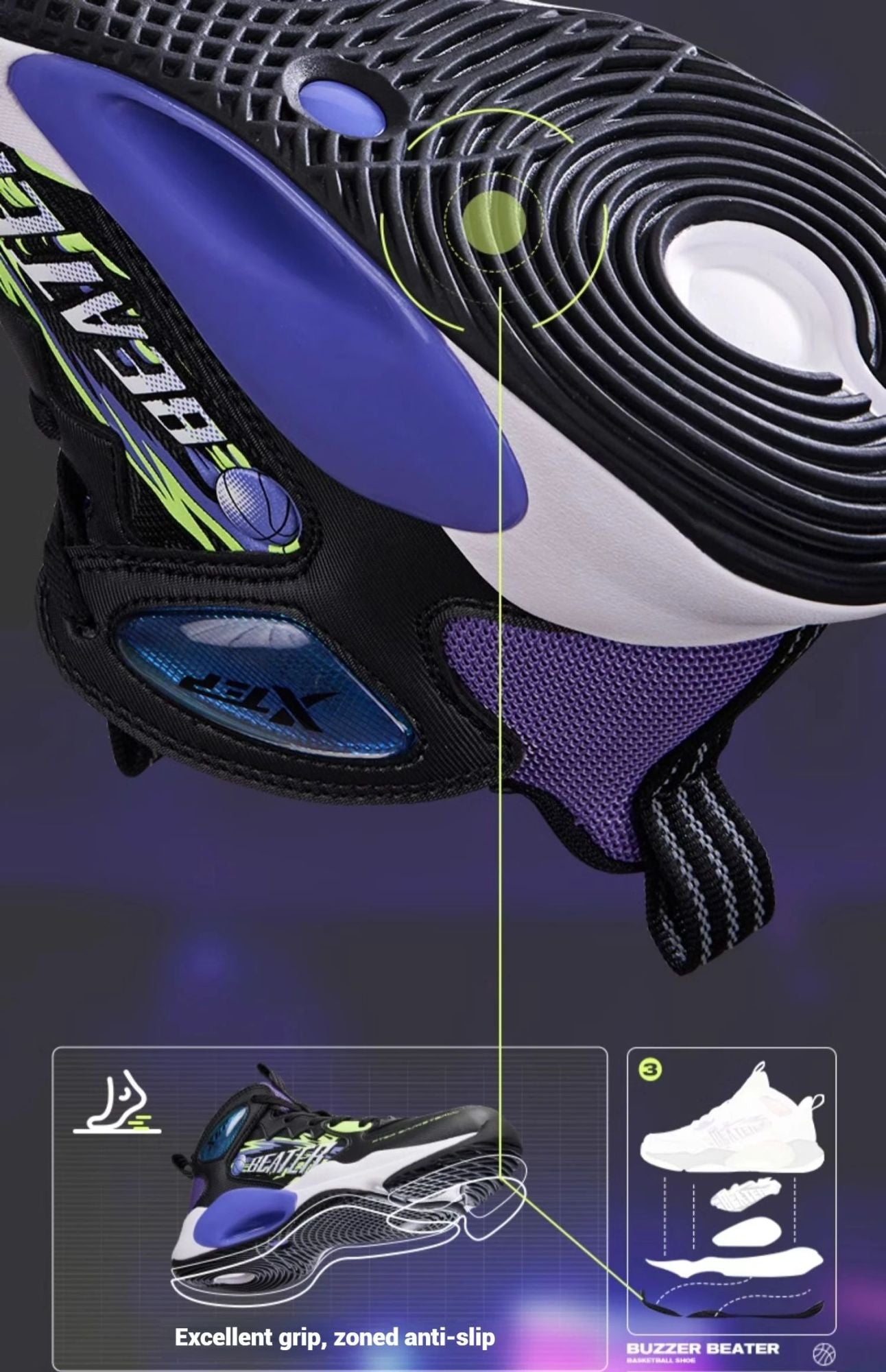 Xtep Teenager's Basketball Shoes 2025 Spring Unisex Mesh Breathable Lightweight Fashion Comfortable Sport Shoes 676415129390