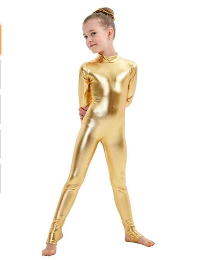 SPEERISE Toddler Sleeveless Leotard Boys Ballet Bodysuit Shiny Metallic Gymnastics Short Spandex Tank One-piece Unitards for Kid