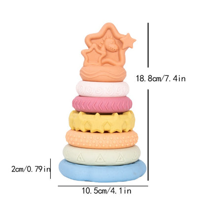 Stacking Nesting Baby Montessori Toys Set Cute Dinosaur Stacking Tower Educational Learning Toys Babies Gift for Boys Girls