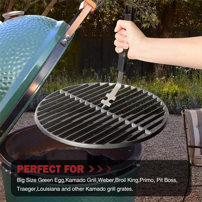 Universal Grill Grate Lifter Tool Cast Iron Grid Lever Lock Lifting Gripper Handle Clip for Barbecue Grilling Cooling Rack JT527