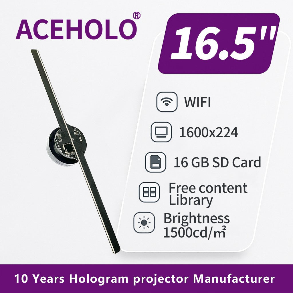 16.5 inch 3D Hologram Fan Display LED Advertising Projector for Business Promotion Wall Mounted Digital Signage Device