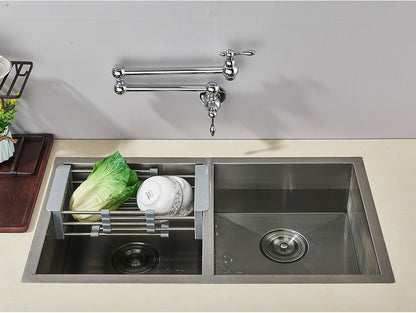 Brushed Gold Rotated Kitchen Sink Faucet Cold Water Tap Brass Basin Sink Swivel Faucets Wall Mounted Faucet