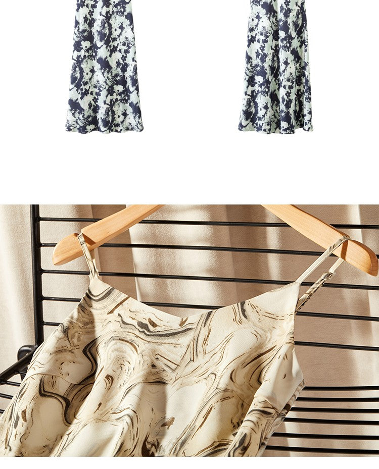 SENTUBILA Midi Print Slip Dresses Women 2025 Spring Summer Korean Fashion Sundre