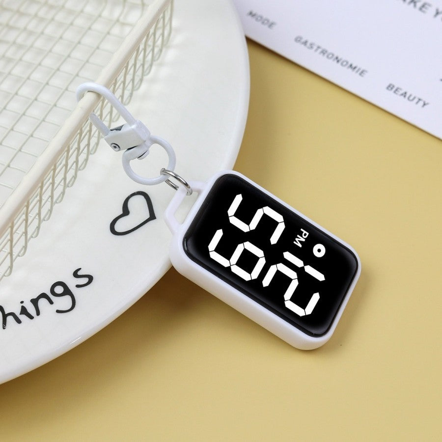 1/4/5 pcs Electronic Pocket Watch LED Keychain Nurse Pocket Watch Digital Watch for Student Backpacks Keys Pendant Timepiece