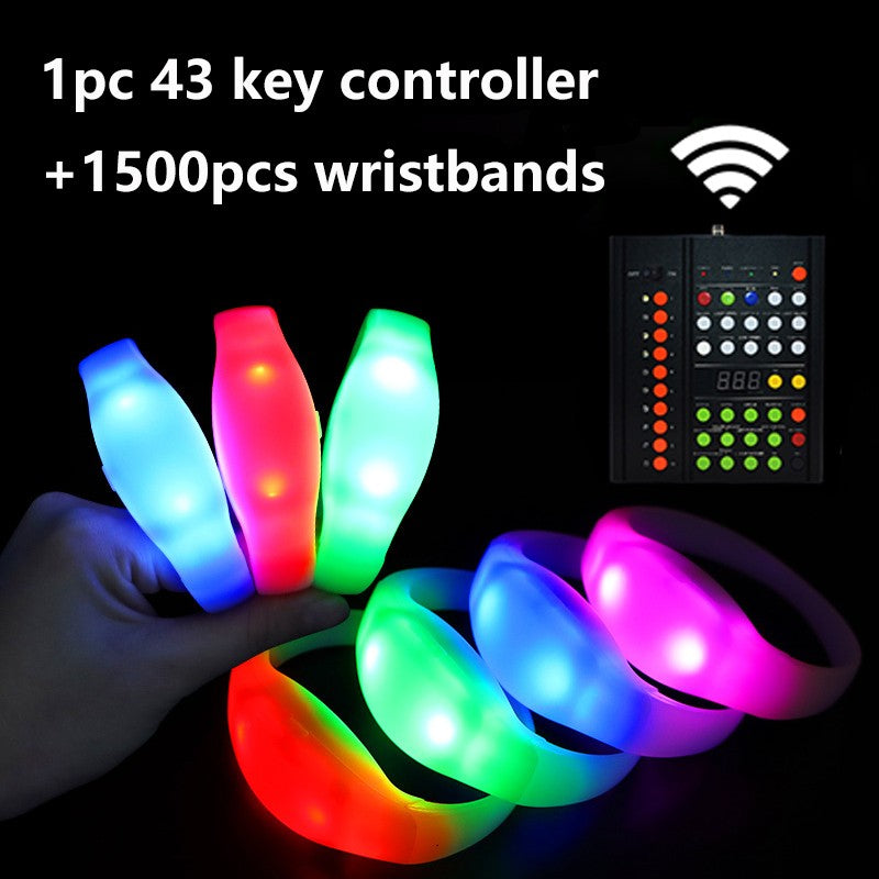 43Keys 1000 Meters 10 Area 15 RGB Remote Controller DMX Function LED Bracelets 100/2000PCS Wristband Wedding Party
