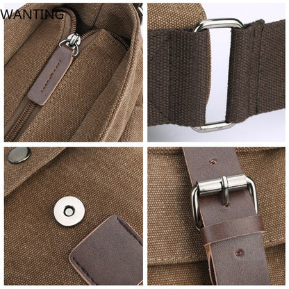 Retro Men Messenger Bags Vintage Canvas Handbags Leisure Work Travel Bag Man Business Crossbody Bags Briefcase For Male Bolsas