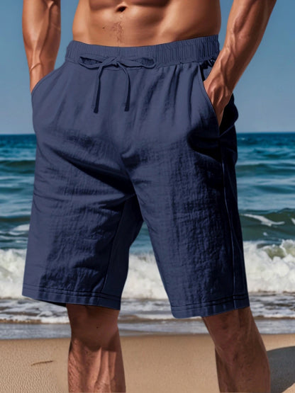 Summer New Men's Breathable Whiter Shorts Hawaii Beach Pants Male Solid Color Trousers Loose Versatile Streetwear 3XL For Men