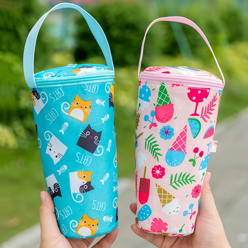Baby Milk Bottle Insulation Bags Cartoon Portable Waterproof Feeding Bottle Thermal Bag Milk Warmer Cooler Stroller Hang Bags