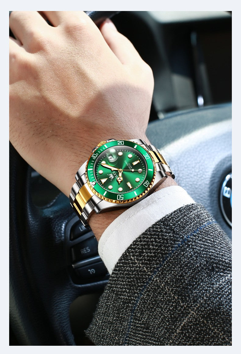 OLEVS 5885 Man Watch Original Brand Waterproof Quartz Watch Stainless Steel Strap Automatic Date Mens Gifts Watches For Man