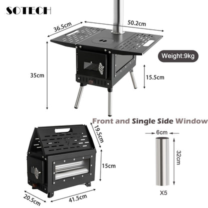 Pellet Burner 16L Storage Capacity Stainless Steel Firewood Stove Outdoor Camping Tent Heating Picnic Cooking