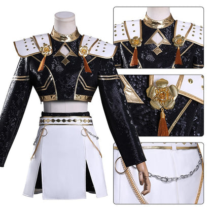 Black Golden Rumi Zoey Mira Cosplay Cosplay Costume Wig Women Suit Halloween Party Role Playing Outfit