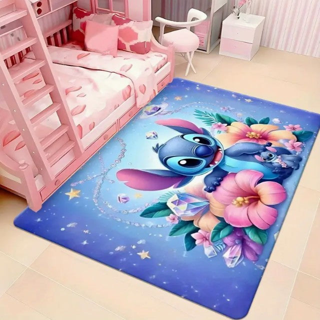 Stitch Large-area Pad Washable Polyester Cartoon Pad Suitable for Living Rooms and Bedrooms Perfect for Anime Home Decoration