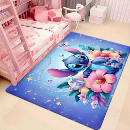 Stitch Large-area Pad Washable Polyester Cartoon Pad Suitable for Living Rooms and Bedrooms Perfect for Anime Home Decoration