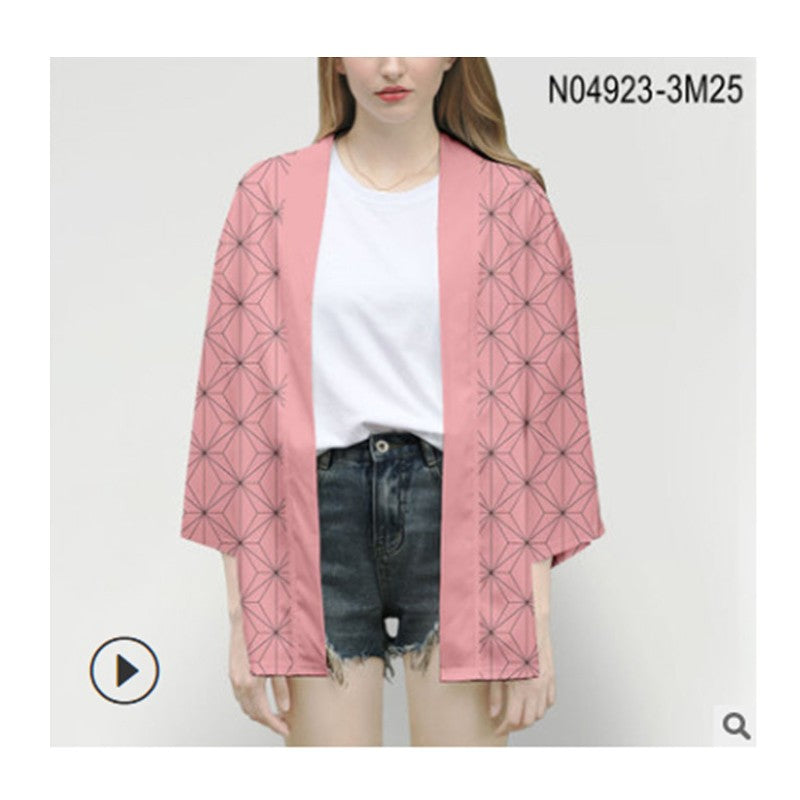 Ghost Slayer Cosplay Cloak Demon Slayer Adult and Children's Cos Set Charcoal Jilang Ni Dou Printed Clothes