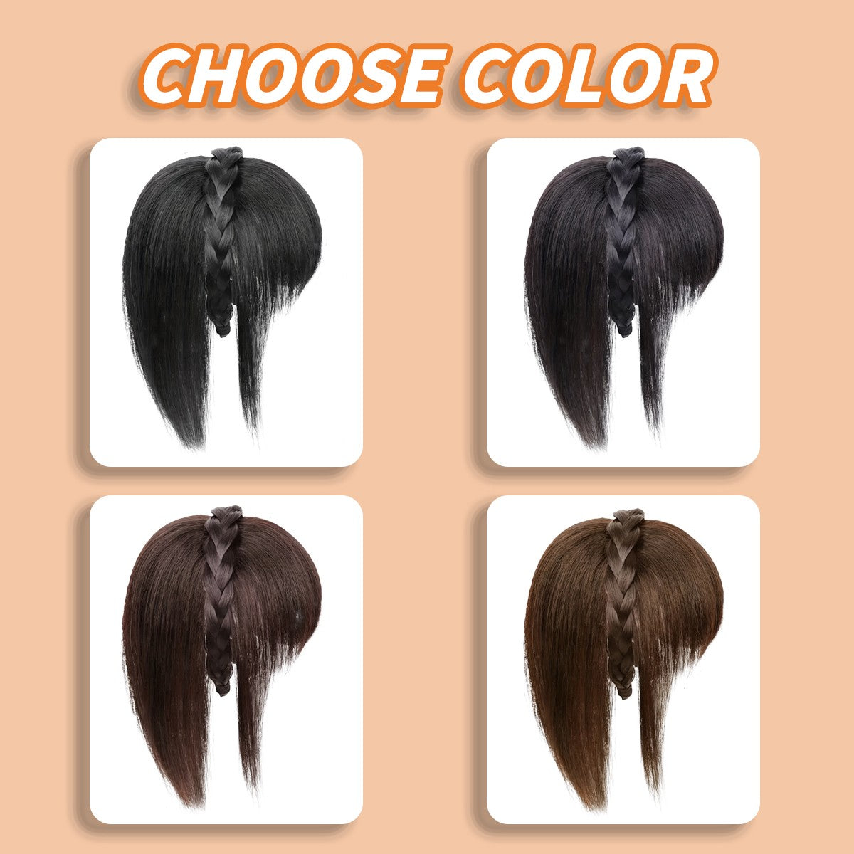 Topper de Cabelo Sintético com Tiara Franja Franja 3D Cabelo Sintético Clip em Extensões de Cabelo para Uso Diário Acessórios de Cabelo