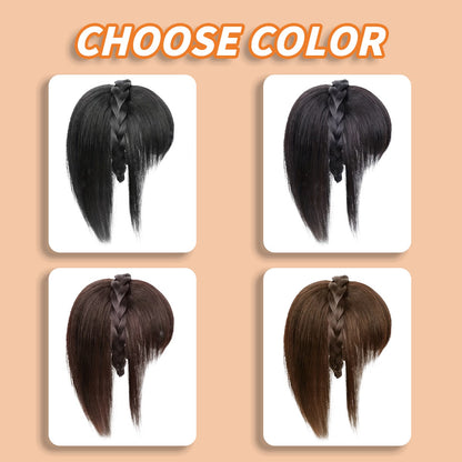 Topper de Cabelo Sintético com Tiara Franja Franja 3D Cabelo Sintético Clip em Extensões de Cabelo para Uso Diário Acessórios de Cabelo