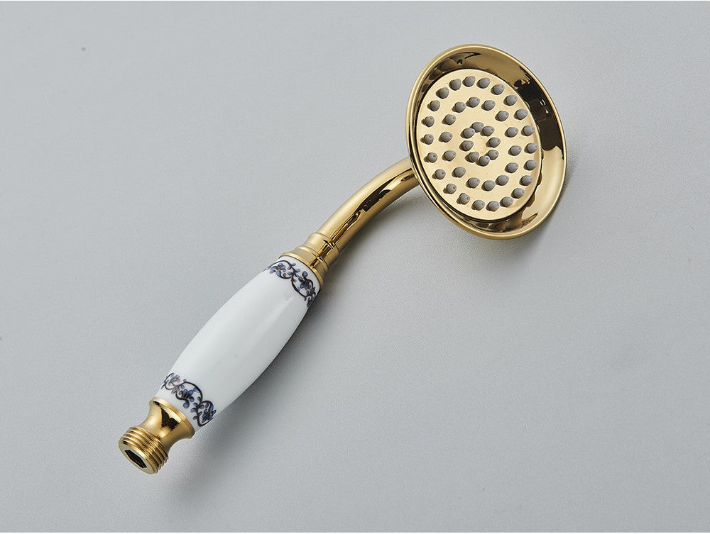 Ducha Chuveiro Banheiro Vintage Cerâmica Latão Montado Parede Torneira Pulverizador Acessório Hardware Chuveirinho
