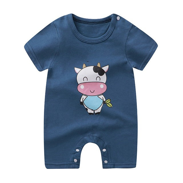 Newborn Baby Clothes Summer Short Sleeve Rompers Infant Boys Girls Cartoon Cotton Jumpsuit Toddler Thin Pajaodysuit For Newborns