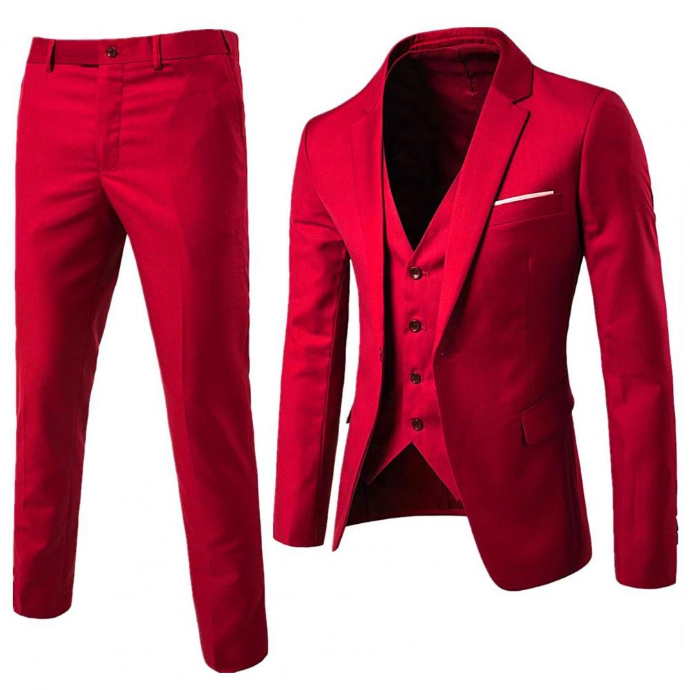 Korean Style Men Vest Pants Set Casual Business Buttons Cuff Vest Trousers Men Suit Wedding Groom Formal Suit