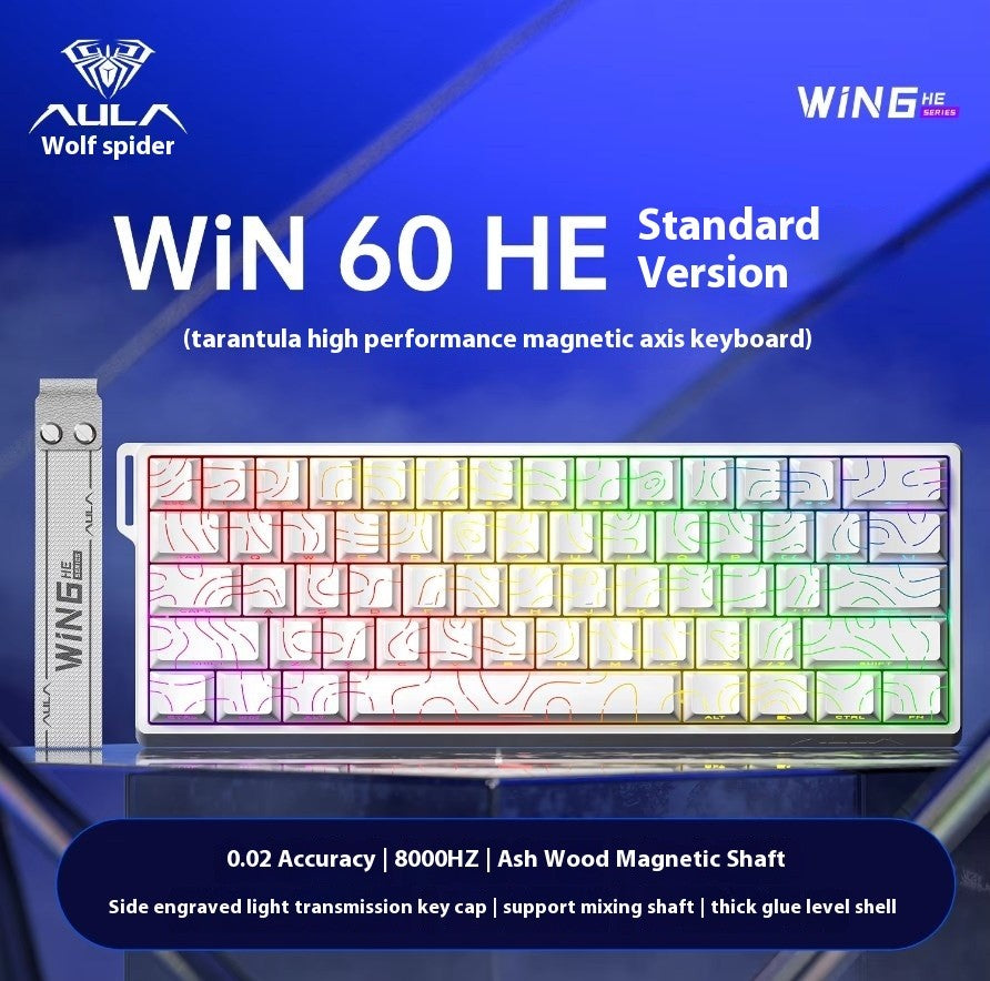 Teclados Win60 Win68 Aula com Teclas Magnéticas 8K, Teclado Mecânico para Jogos, Teclado com Fio para Esports com Luz RGB e Hot-Swap para PC Gamer (Presente)