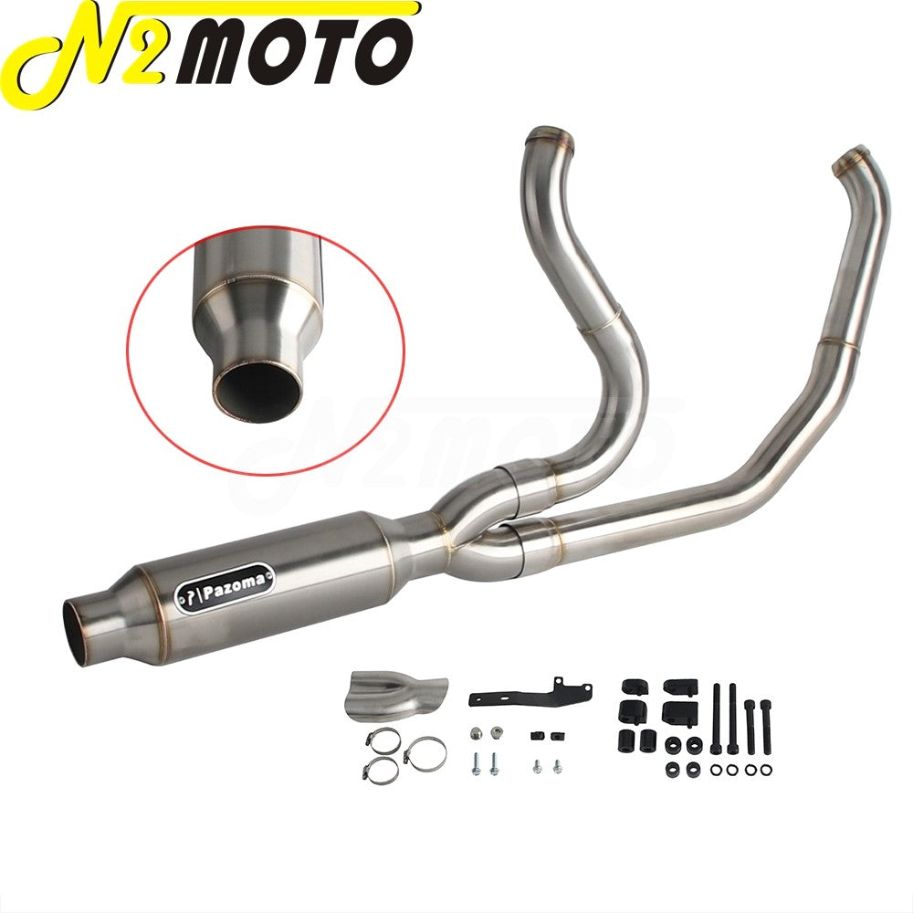 Motorcycle 2-into-1 Exhaust Muffler System For Harley Touring Electra Glide FLHTI FLHTK FLHTPI FLHTKL FLHTCUI FLHTKSE 2017-2025