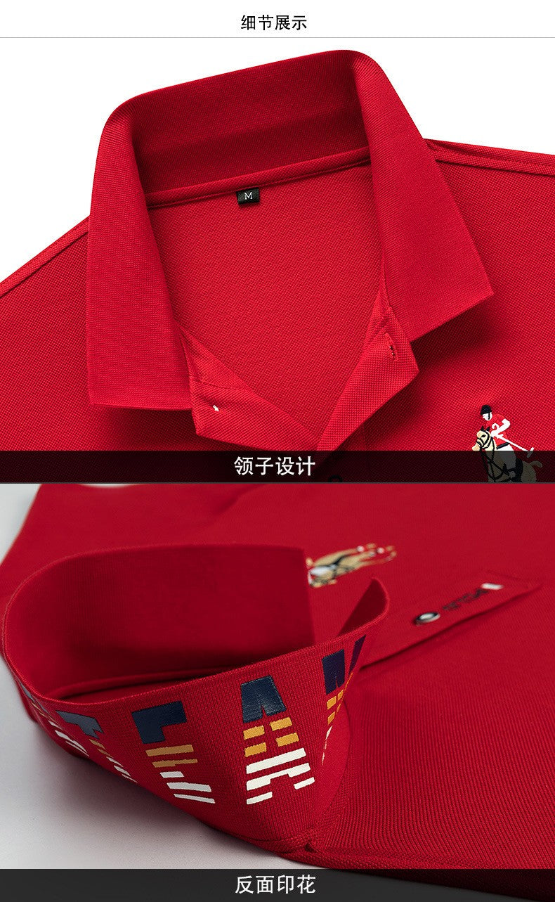 Summer New Embroidered Cotton Short Sleeved Polo Shirt for Men's Fashion, Casual, Comfortable, and Breathable T-shirt Top