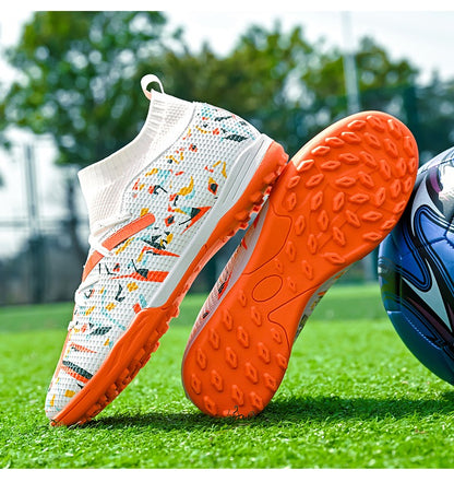 LiXingMing Football Boots Men White Professional High-Tops Soccer Society Cleats Football Shoes Non-Slip Match Training Sneaker