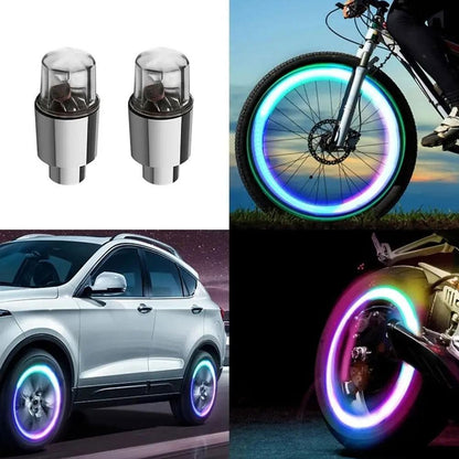 2 Peças de Luzes de Roda de Motocicleta Luzes de Pneu Luminosas Luz Ambiente de Cubo de Carro Universal Carro Motocicleta Lâmpada de Neon Luzes de Tampa de Válvula Decoração de Carro