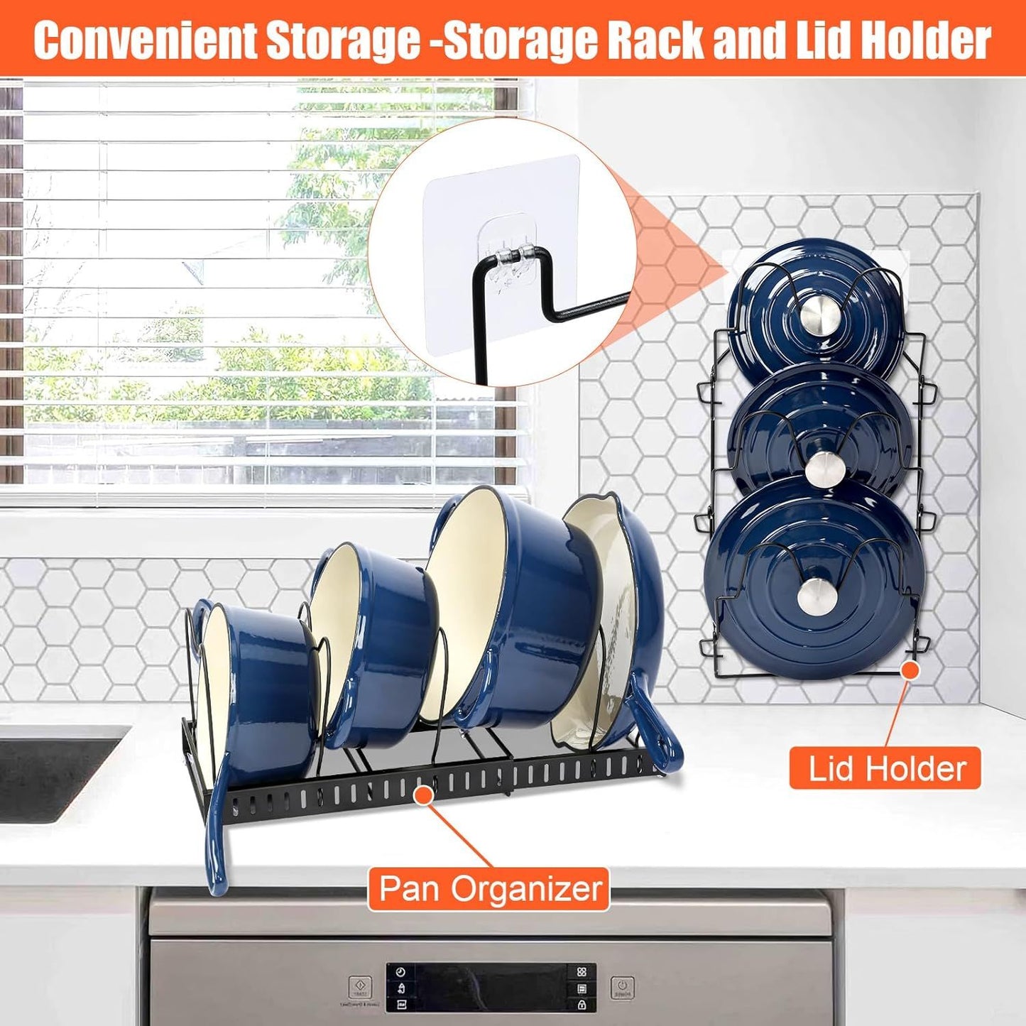 Nonstick Enameled Cast Iron Cookware Set, Frying Pan Skillet- 7-Pcs Pots and Pans with Lid, Healthy Round Dutch Oven Pot for Sou