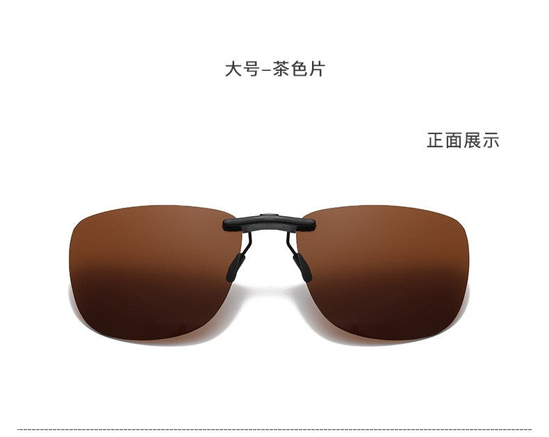 Square Clip on Sunglasses Women Polarized Black Lens UV400 Night Vision Driving Men Goggles Clips Anti Glare Vintage Glasses