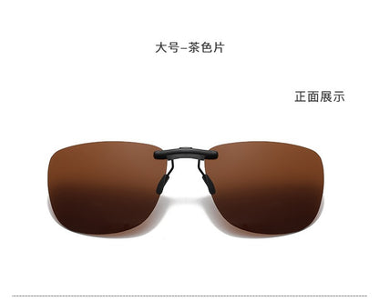 Square Clip on Sunglasses Women Polarized Black Lens UV400 Night Vision Driving Men Goggles Clips Anti Glare Vintage Glasses