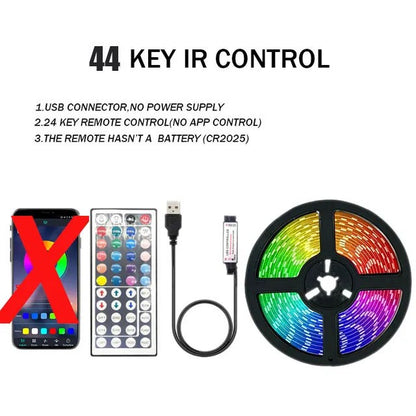 RGB LED Strip Light 5050 Bluetooth APP IR Remote Control USB 1M 2M 3M 4M 5M 10M 15M 20M 25M 30M Festival Deco Backlight For Home
