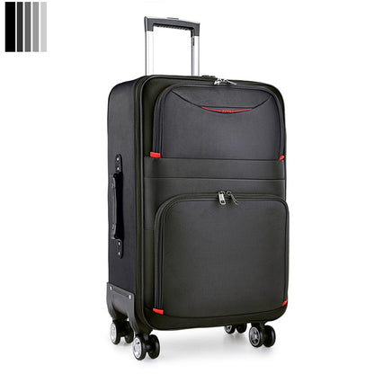 30" Large Capacity Black Luggage Waterproof Durable Trolley Case Oxford Cloth Detachable Spinner Wheel 20" Password Suitcase