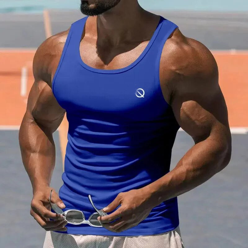 Men's Summer Tank Top 2025 Sleeveless Square Collar Gym Exercise T-Shirt Breathable Comfortable Casual Sports Vest for Men
