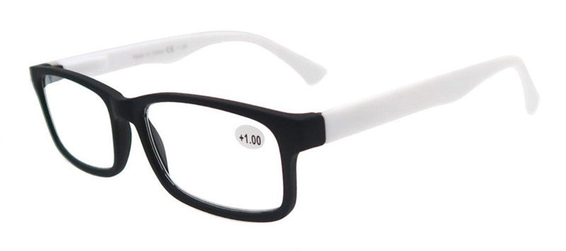 MODFANS Óculos de Leitura Masculino Feminino Retangular Clássico Leitores Eeyeglasses Armação Flexível Dobradiça de Mola com Dioptria +1.0 a +4.0