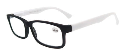 MODFANS Óculos de Leitura Masculino Feminino Retangular Clássico Leitores Eeyeglasses Armação Flexível Dobradiça de Mola com Dioptria +1.0 a +4.0